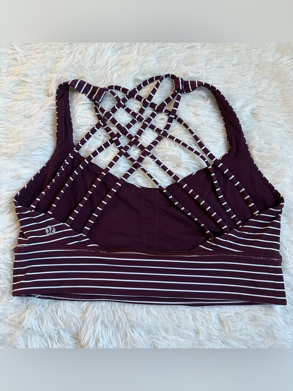 Lululemon Free To Be Wild Long Line Sports Bra Burgundy Strappy Yoga Workout 10 - Picture 4 of 7